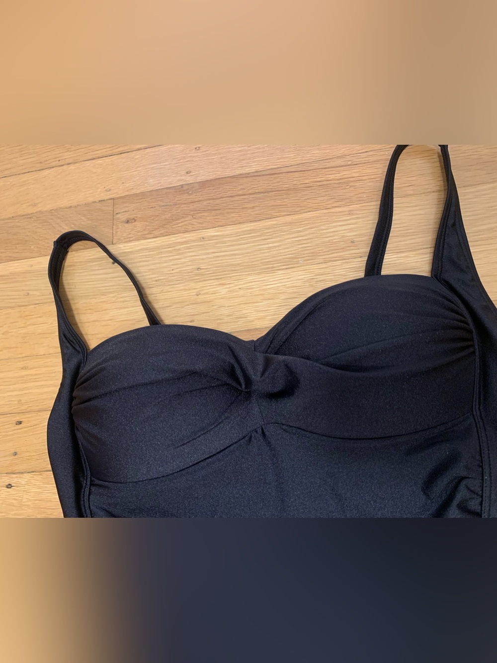 NWT BETSEY JOHNSON BLACK 1-Piece Bandeau Style Swimsuit in Size L - Picture 7 of 13